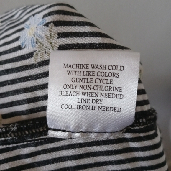 Como Vintage Long Sleeves Striped Floral Hi-Lo Button up Shirt Size small - Picture 12 of 14